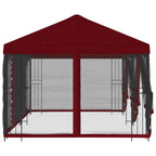 Pavillon mit Seitenwänden 6 x 3 m Bordeauxrot