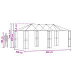 Gazebo Rahmen 6 x 3 m Schwarz Stahl
