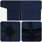 Garten Pavillon 6 x 3 m Blau Polyester und Stahl 190