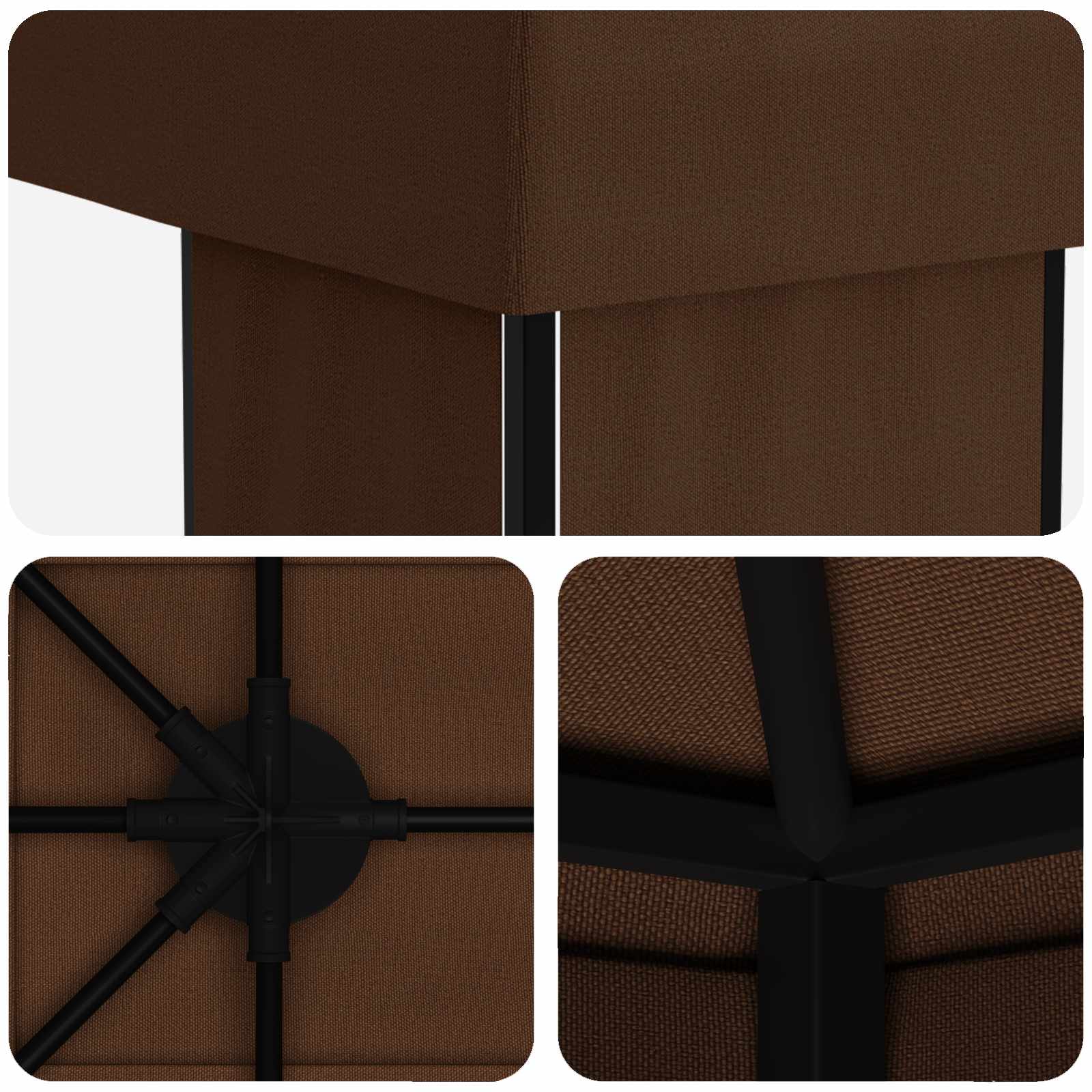 Garten Pavillon 6 x 3 m Braun Polyester und Stahl 190