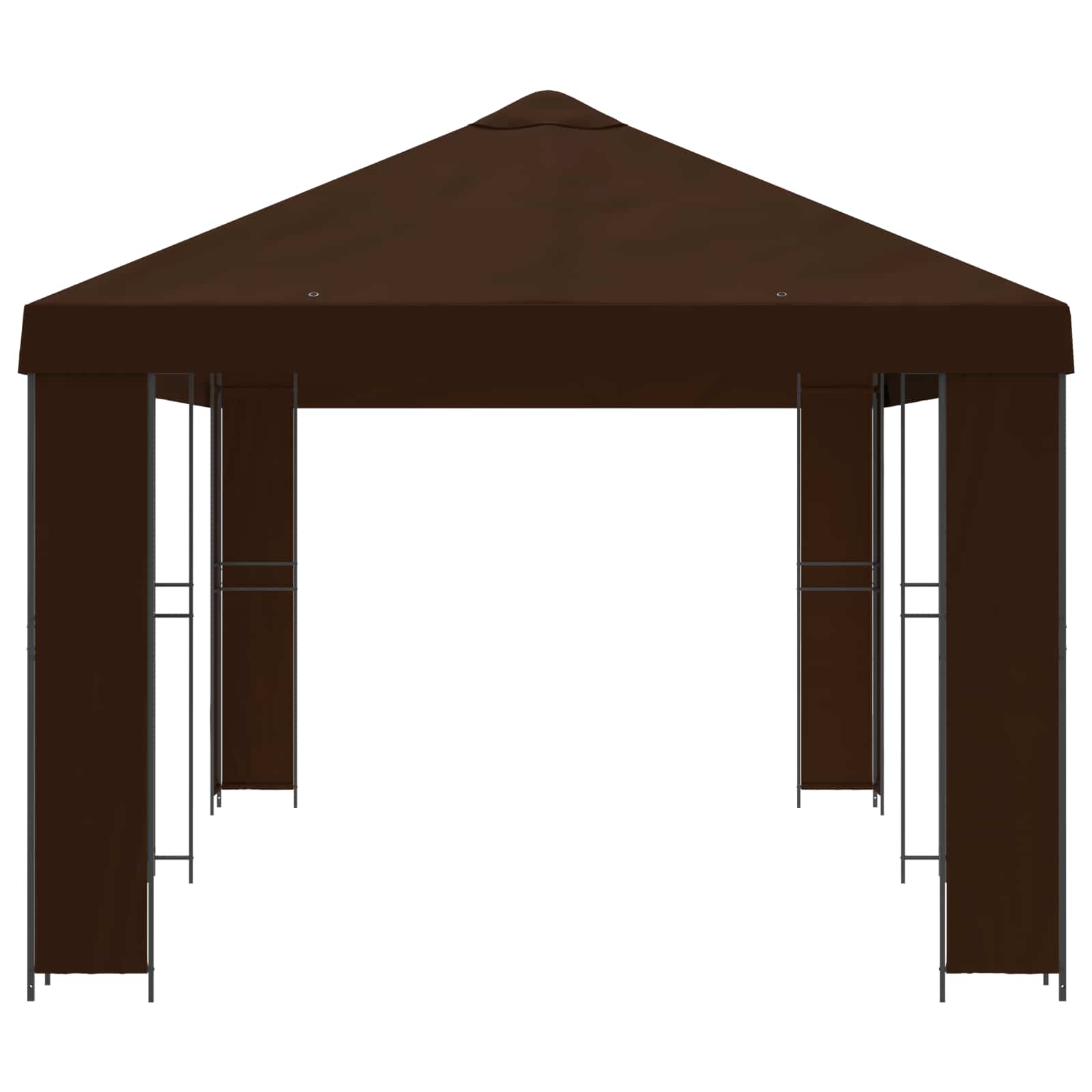 Garten Pavillon 6 x 3 m Braun Polyester und Stahl 190