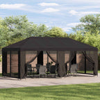 Pavillon mit Seitenwänden 6 x 3 m Anthrazit Polyester und Stahl