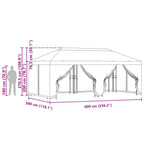 Pavillon mit Seitenwänden 6 x 3 m Anthrazit Polyester und Stahl