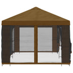 Pavillon mit Seitenwänden 6 x 3 m Taupe Polyester und Stahl 190