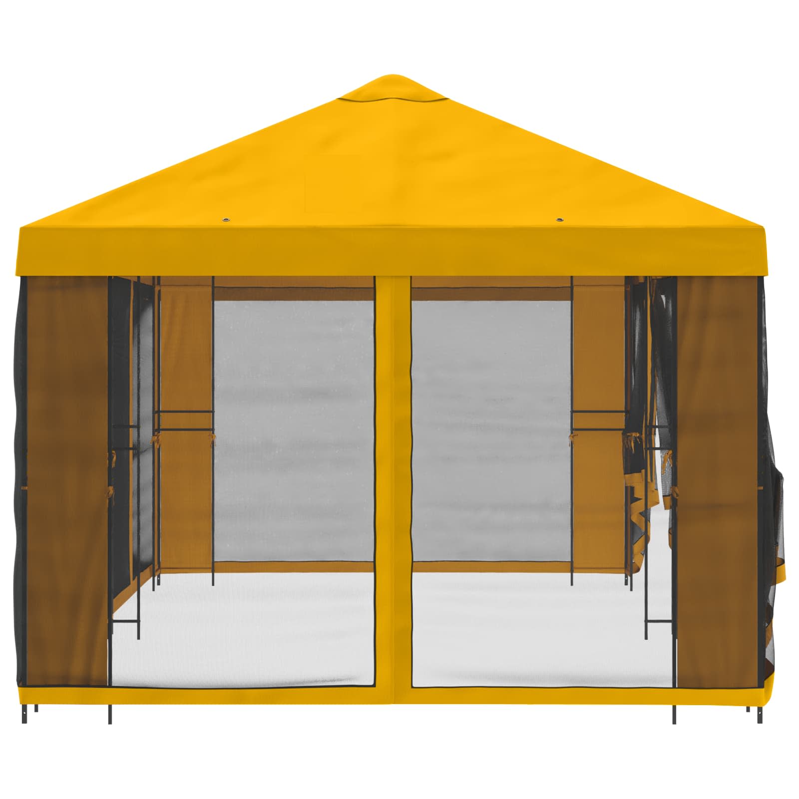 Pavillon mit Seitenwänden 6 x 3 m Gelb Polyester und Stahl 190