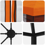Pavillon mit Seitenwänden 6 x 3 m Orange Polyester und Stahl