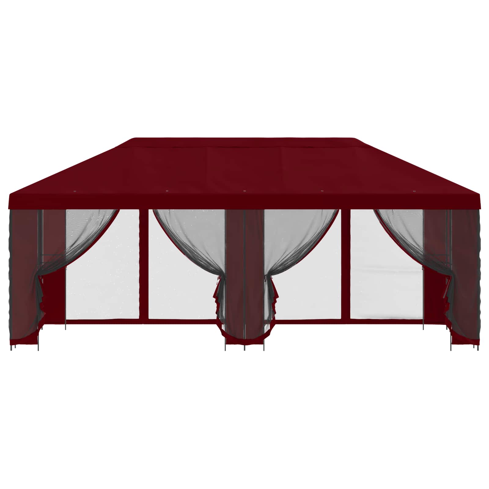 Pavillon mit Seitenwänden 6 x 3 m Bordeauxrot