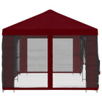 Pavillon mit Seitenwänden 6 x 3 m Bordeauxrot