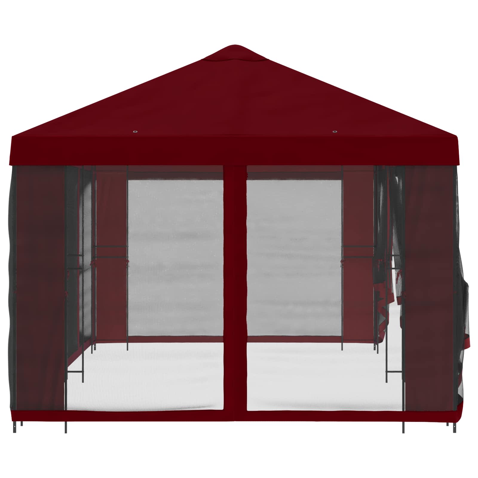 Pavillon mit Seitenwänden 6 x 3 m Bordeauxrot