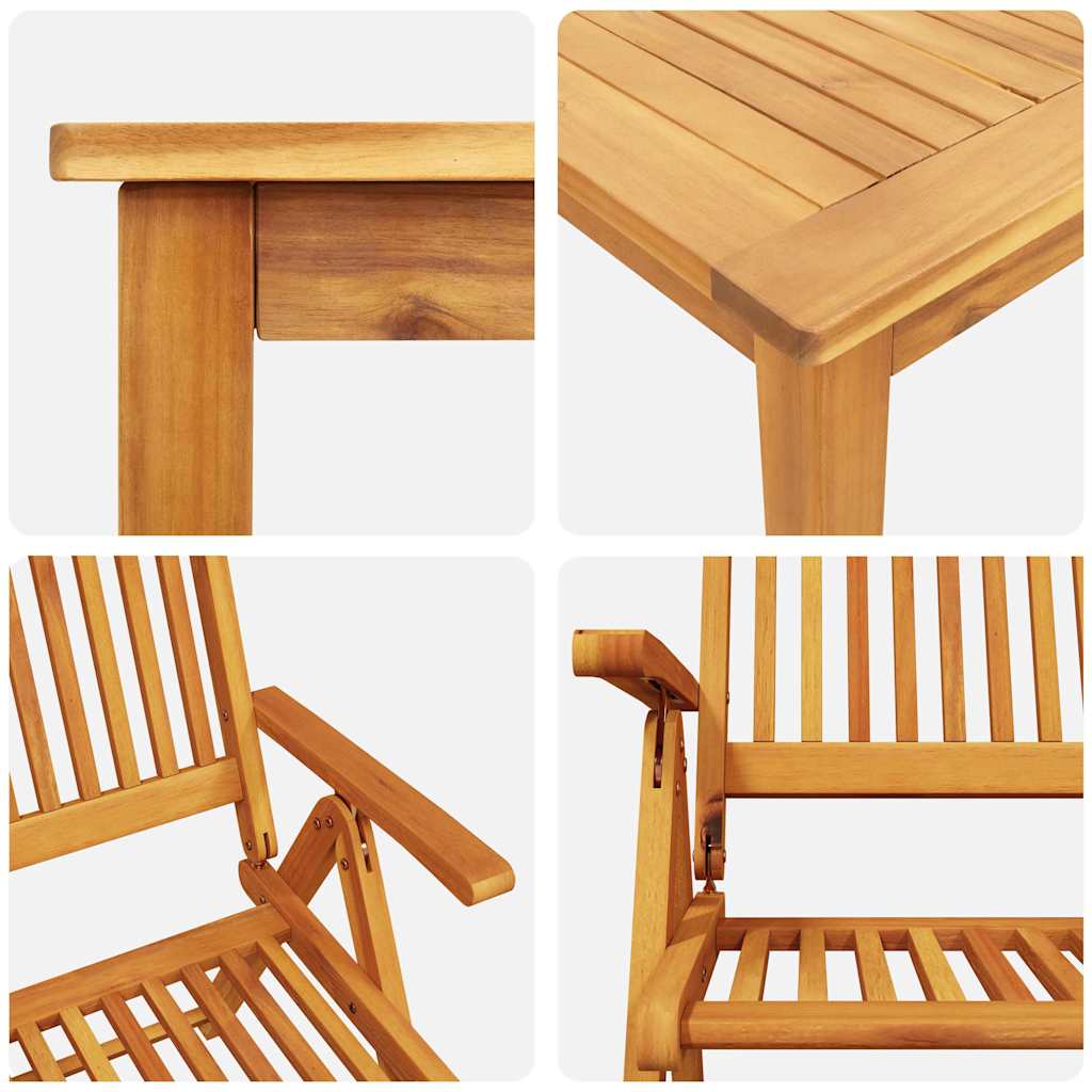 Garten Essgruppe Faltbar 5 pcs Braun Massivholz Akazie