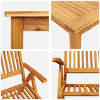 Garten Essgruppe Faltbar 7 pcs Braun Massivholz Akazie