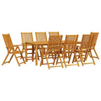 Garten Essgruppe Faltbar 9 pcs Braun Massivholz Akazie