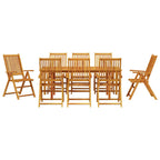 Garten Essgruppe Faltbar 9 pcs Braun Massivholz Akazie