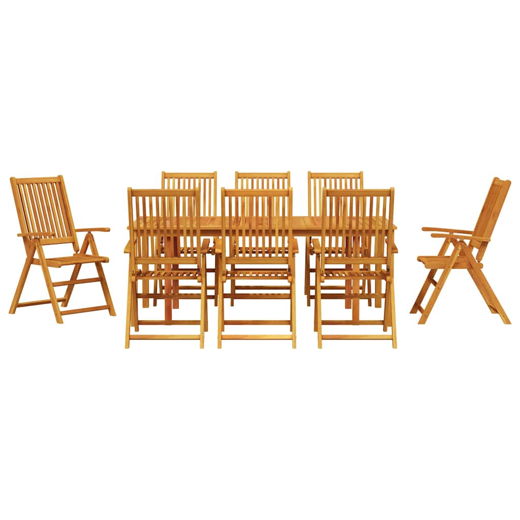 Garten Essgruppe Faltbar 9 pcs Braun Massivholz Akazie