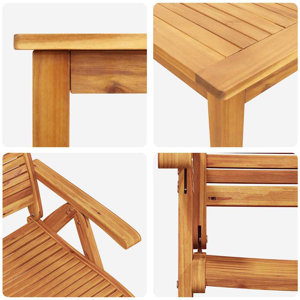 Garten Essgruppe 9 pcs Braun Massivholz Akazie