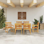 Garten Essgruppe 7 pcs Braun Massivholz Akazie