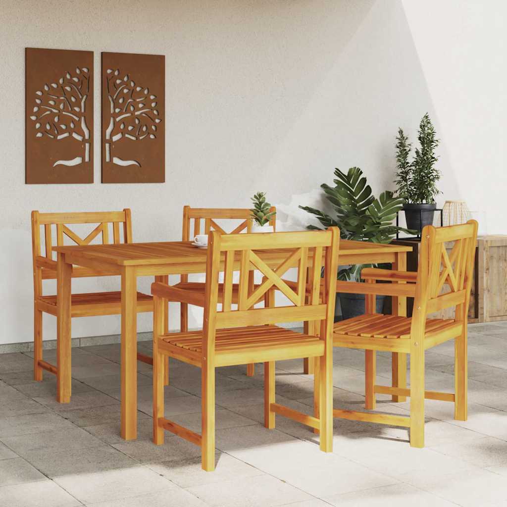 Garten Essgruppe 5 pcs Braun Massivholz Akazie