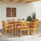 Garten Essgruppe 7 pcs Braun Massivholz Akazie