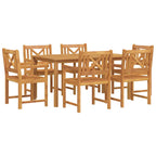 Garten Essgruppe 7 pcs Braun Massivholz Akazie