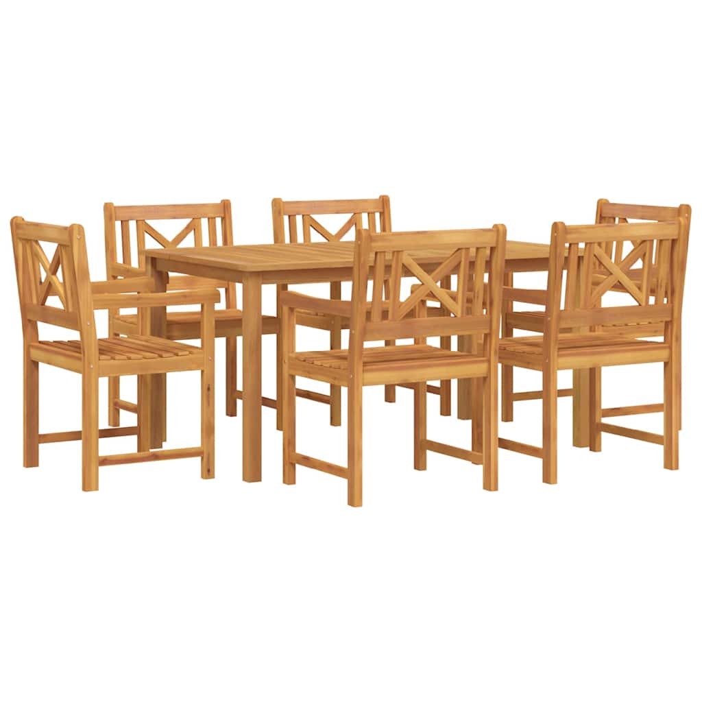 Garten Essgruppe 7 pcs Braun Massivholz Akazie