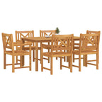 Garten Essgruppe 7 pcs Braun Massivholz Akazie