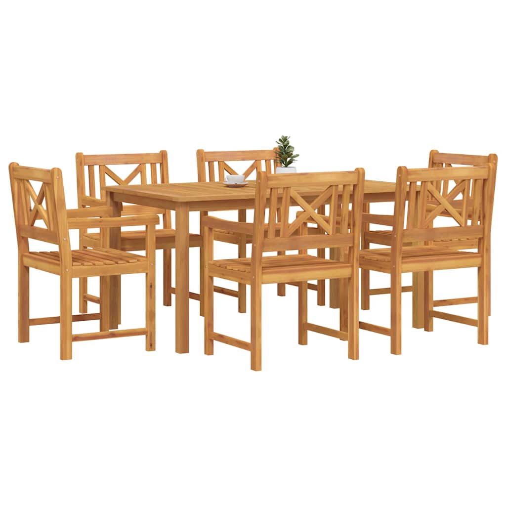 Garten Essgruppe 7 pcs Braun Massivholz Akazie