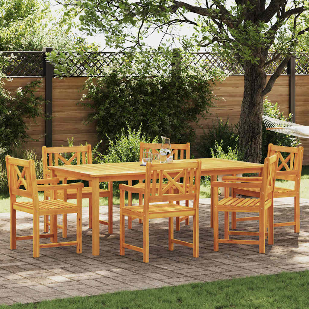 Garten Essgruppe 7 pcs Braun Massivholz Akazie