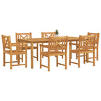 Garten Essgruppe 7 pcs Braun Massivholz Akazie