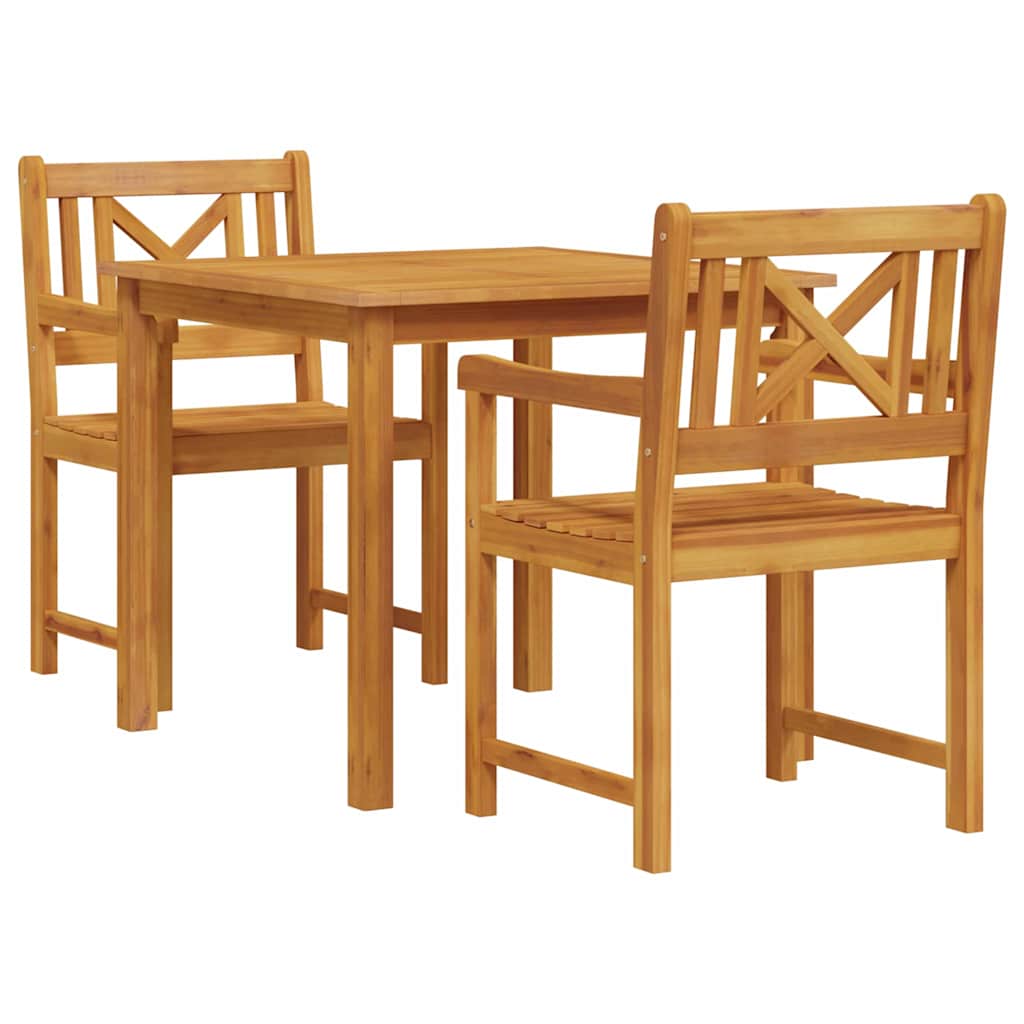 Garten Essgruppe 3 pcs Braun Massivholz Akazie