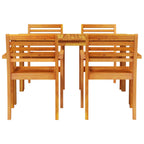 Garten Essgruppe 5 pcs Braun Massivholz Akazie