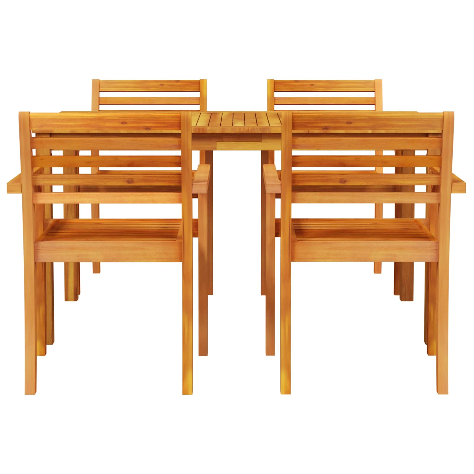 Garten Essgruppe 5 pcs Braun Massivholz Akazie