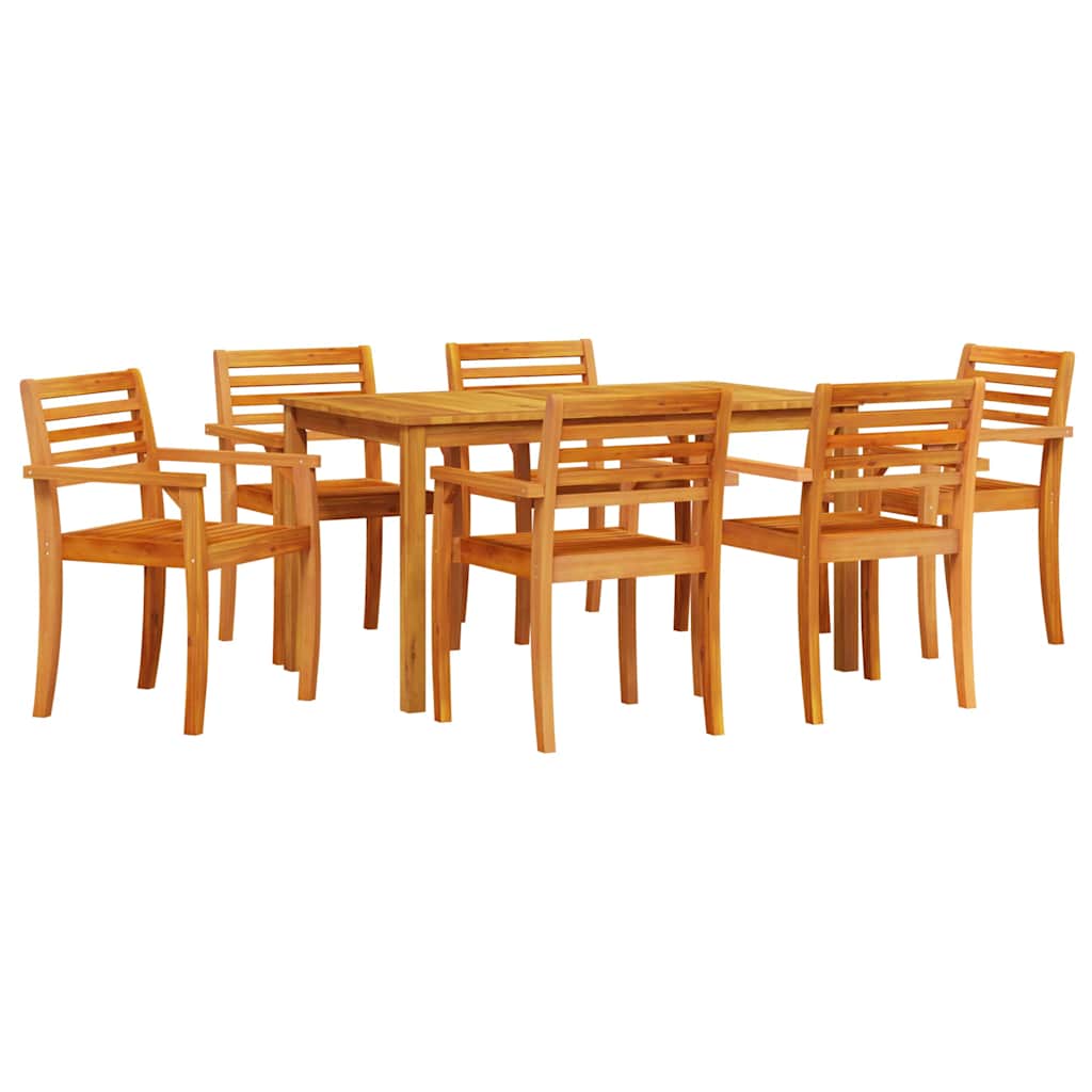 Garten Essgruppe 7 pcs Braun Massivholz Akazie