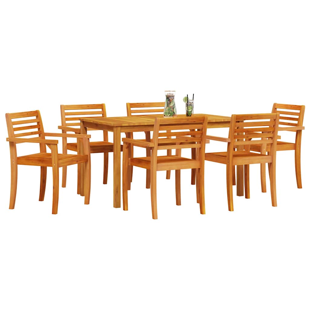 Garten Essgruppe 7 pcs Braun Massivholz Akazie