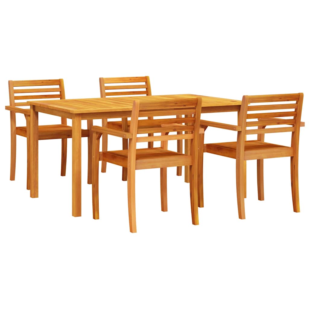 Garten Essgruppe 5 pcs Braun Massivholz Akazie