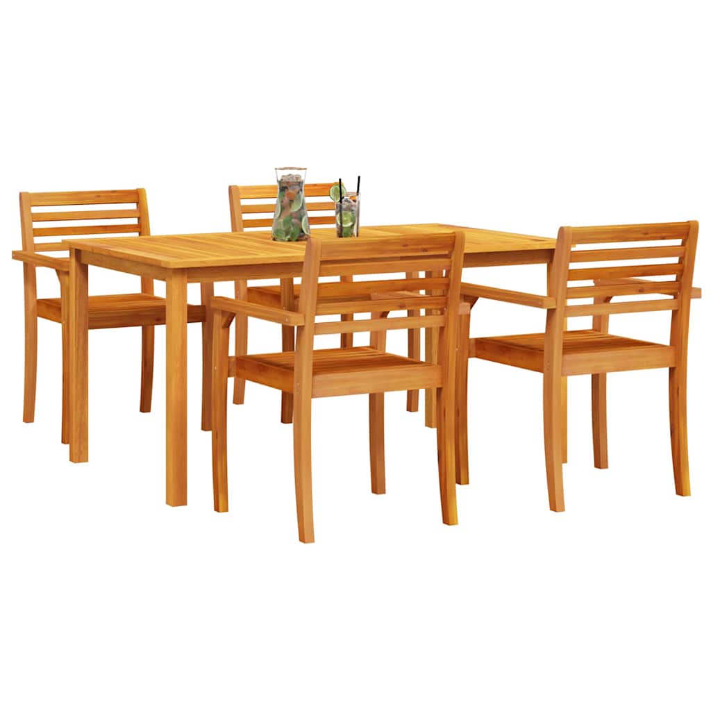 Garten Essgruppe 5 pcs Braun Massivholz Akazie