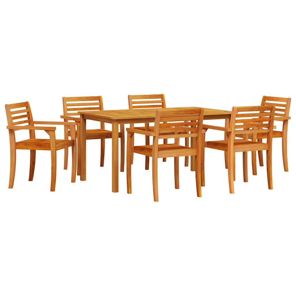 Garten Essgruppe 7 pcs Braun Massivholz Akazie