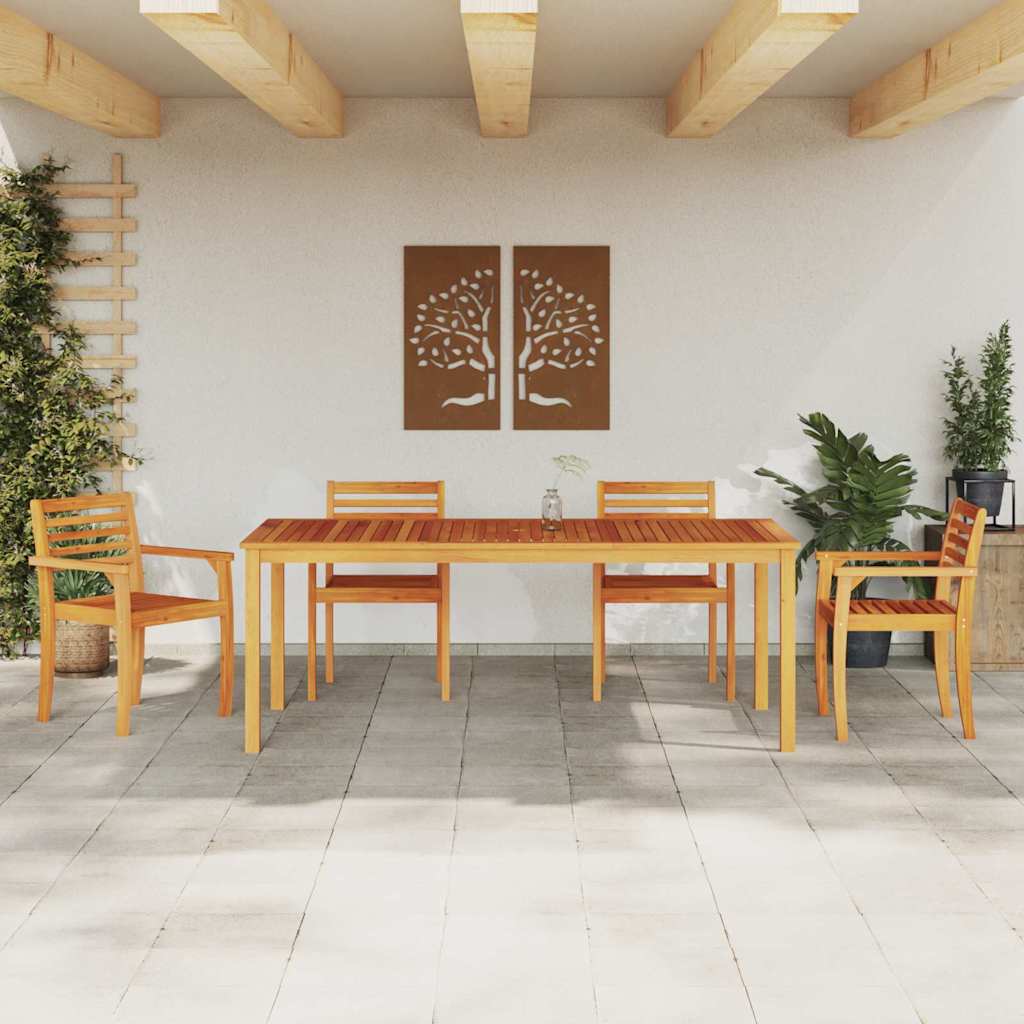 Garten Essgruppe 7 pcs Braun Massivholz Akazie