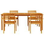 Garten Essgruppe 7 pcs Braun Massivholz Akazie