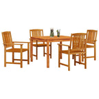 Garten Essgruppe 5 pcs Braun Massivholz Akazie