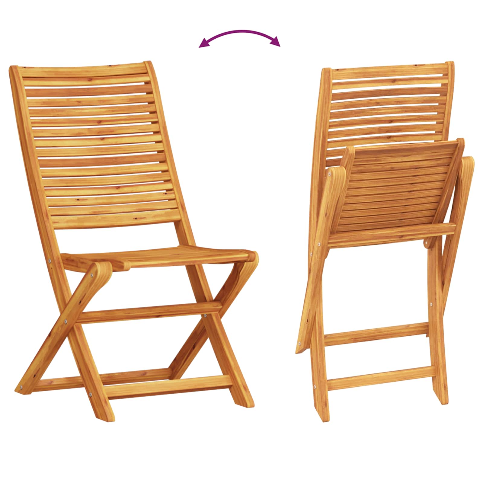 Klapp Bistro Set 3 pcs Braun Massivholz Akazie