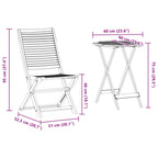 Klapp Bistro Set 3 pcs Braun Massivholz Akazie