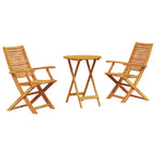 Klapp Bistro Set 3 pcs Braun Massivholz Akazie