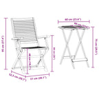 Klapp Bistro Set 3 pcs Braun Massivholz Akazie