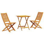 Klapp Bistro Set 3 pcs Braun Massivholz Akazie