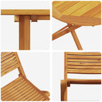 Klapp Bistro Set 3 pcs Braun Massivholz Akazie