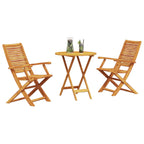 Klapp Bistro Set 3 pcs Braun Massivholz Akazie