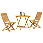 Klapp Bistro Set 3 pcs Braun Massivholz Akazie