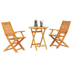Klapp Bistro Set 3 pcs Braun Massivholz Akazie