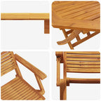 Garten Essgruppe 5 pcs Braun Massivholz Akazie