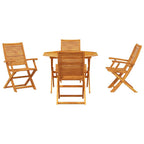 Garten Essgruppe 5 pcs Braun Massivholz Akazie